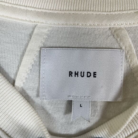 Rhude T-Shirt Men's Large Beige Short Sleeve "Premium Cigars" Graphic Tee Design - Picture 5 of 8